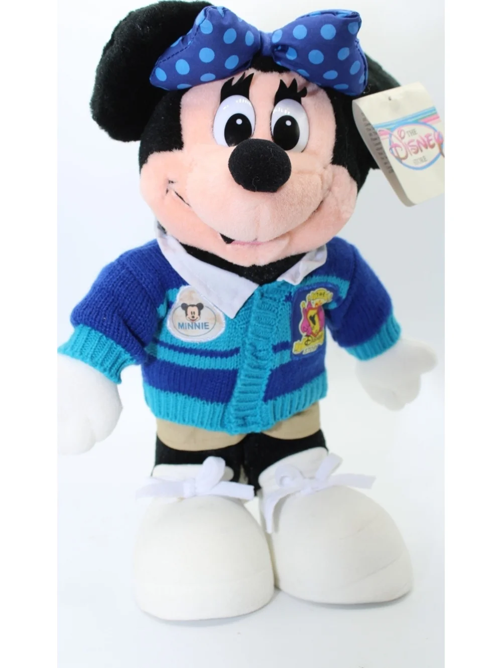 New Vintage Disney CAST MEMBER MINNIE Mouse Wearing Sweater Plush Stuffed 12